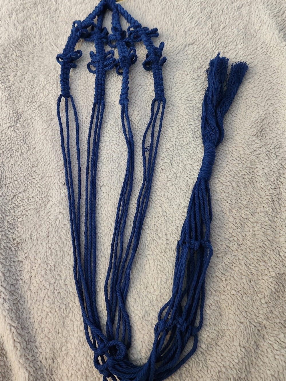 NEW! HANDMADE Navy Blue Macrame Plant Hanger